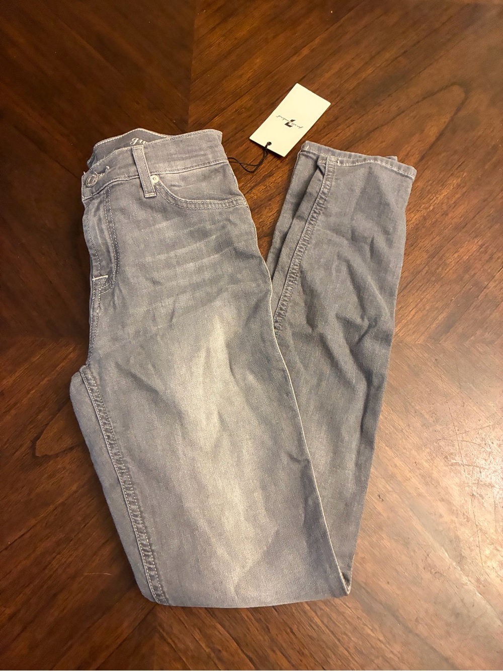 New 7 For All Mankind Ankle Gwenevere gray skinny jeans size 24